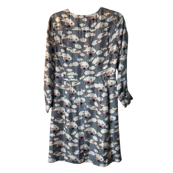 J Crew Collection Thistle Floral Dress Size 6 Silk Multicolor Long Sleeve V-Neck - Picture 5 of 12